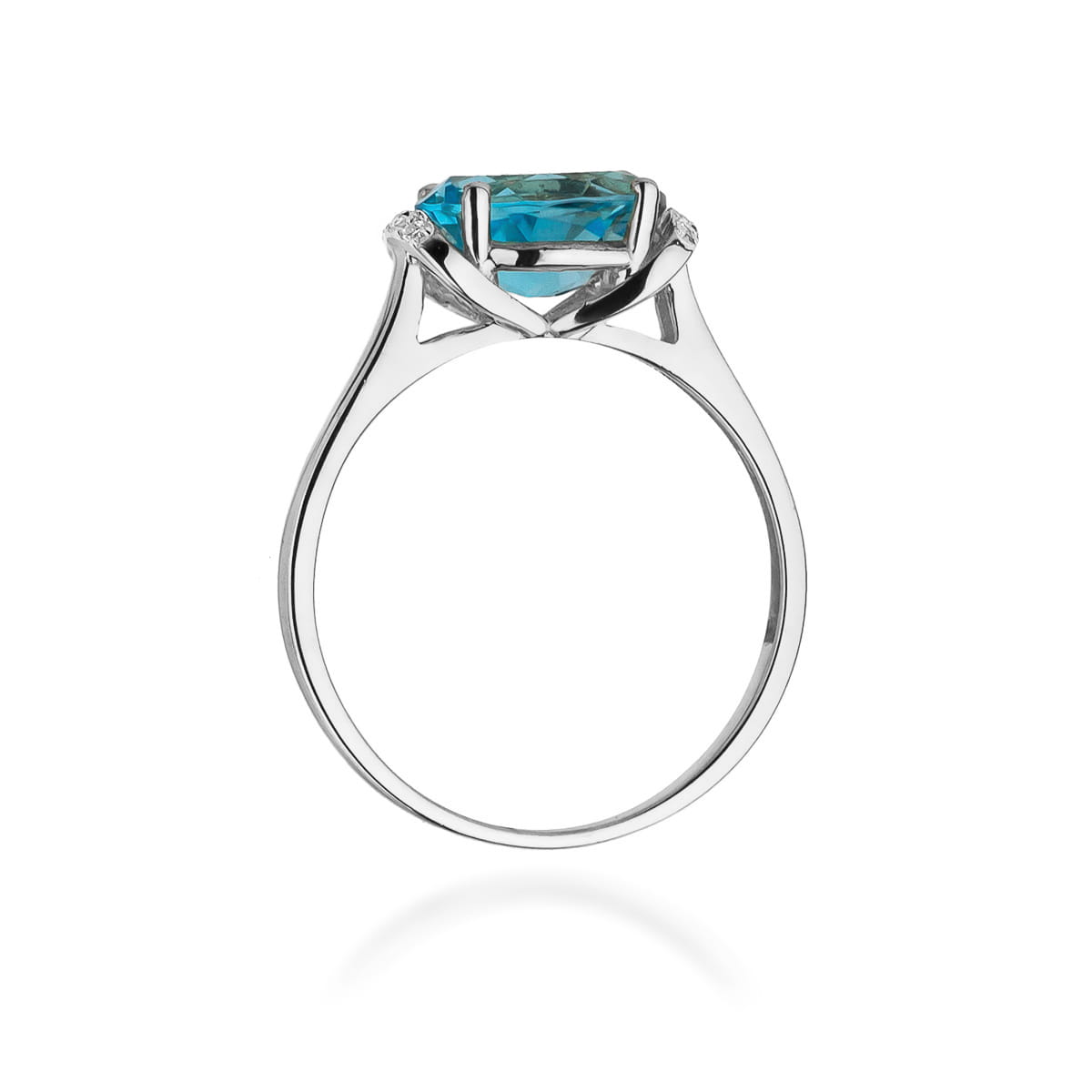 Inel Aur 9K cu Topaz Swiss 1.70 ct si Diamante Naturale 0.04 ct