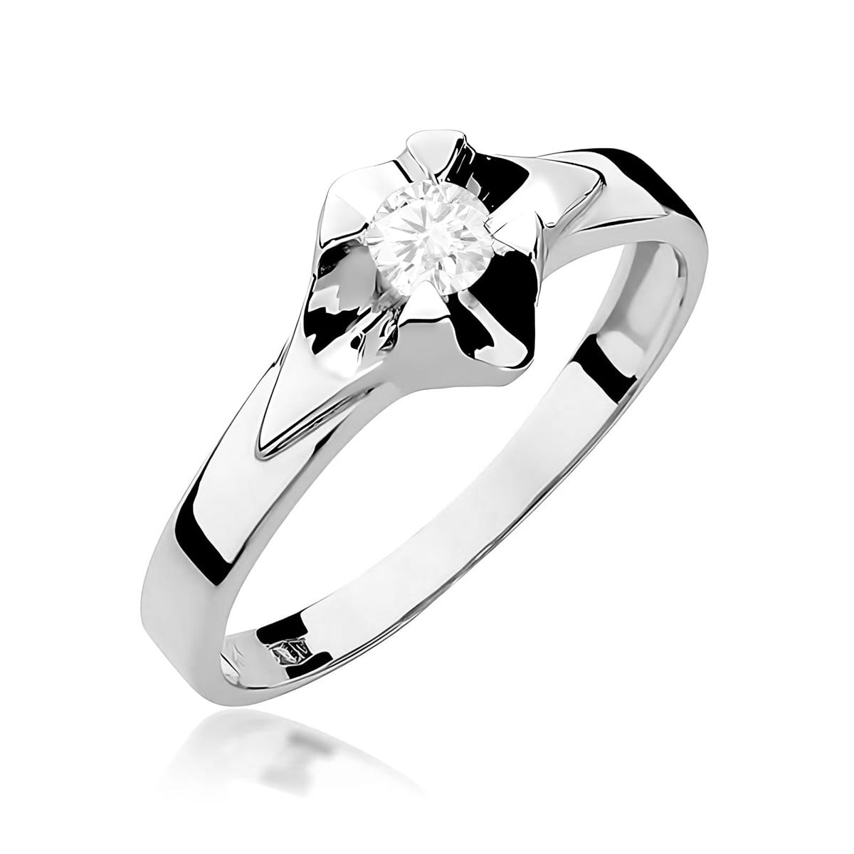 Inel Aur 14K W0155 Diamant Cultivat 0.20ct