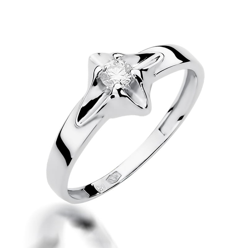 Inel Aur 9K cu Diamant Natural 0.12 ct