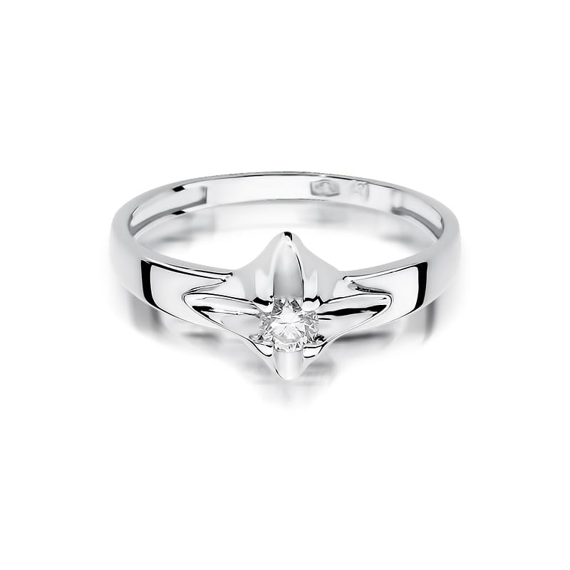 Inel Aur 9K cu Diamant Natural 0.12 ct