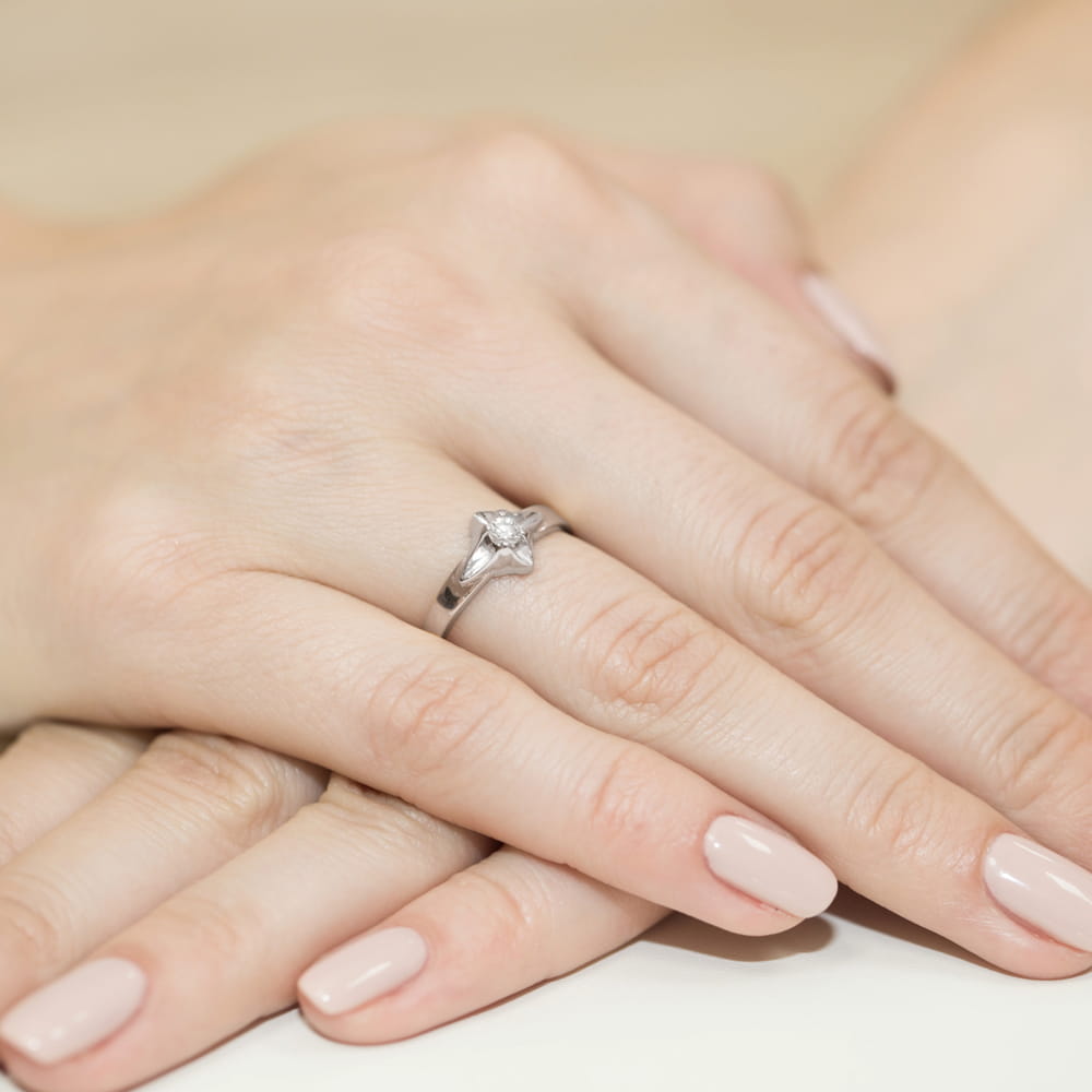 Inel Aur 9K cu Diamant Natural 0.12 ct