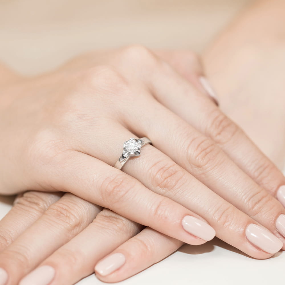 Inel Aur 9K cu Diamant Natural 0.50 ct