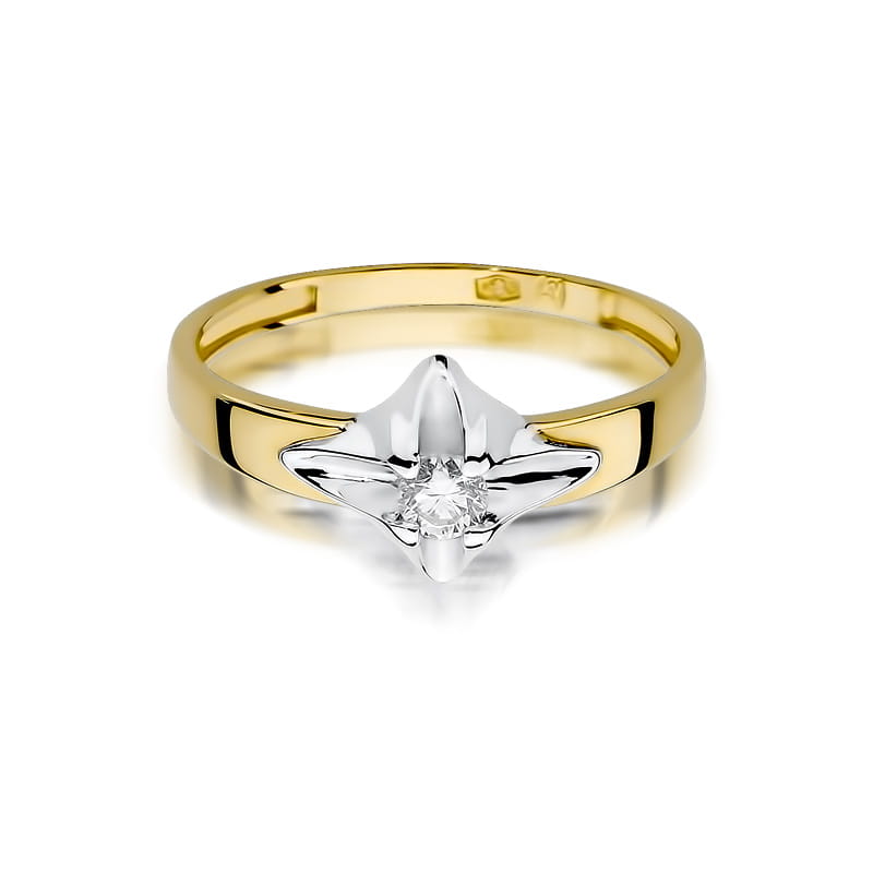 Inel Aur 9K cu Diamant Natural 0.12 ct