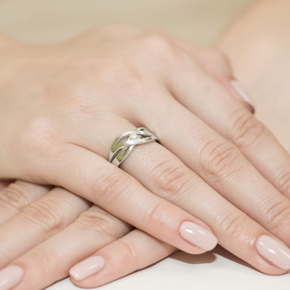 Inel Aur 9K cu Diamant Natural 0.04 ct