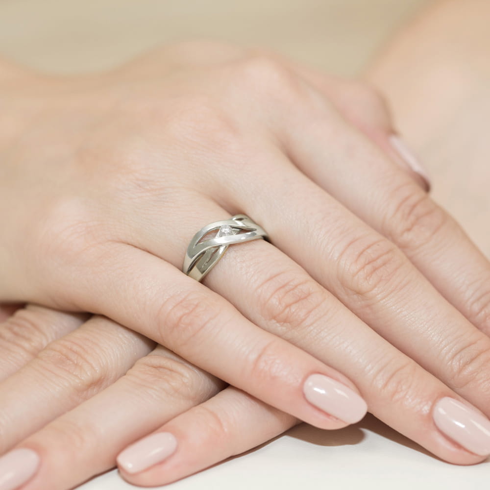Inel Aur 9K cu Diamant Natural 0.05 ct