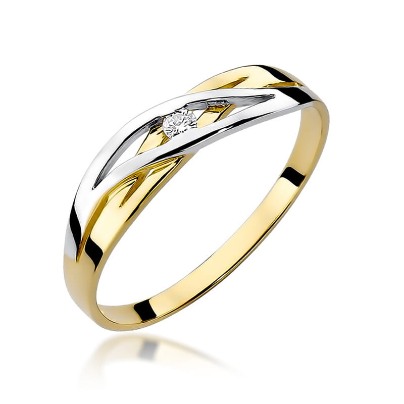 Inel Aur 9K cu Diamant Natural 0.04 ct