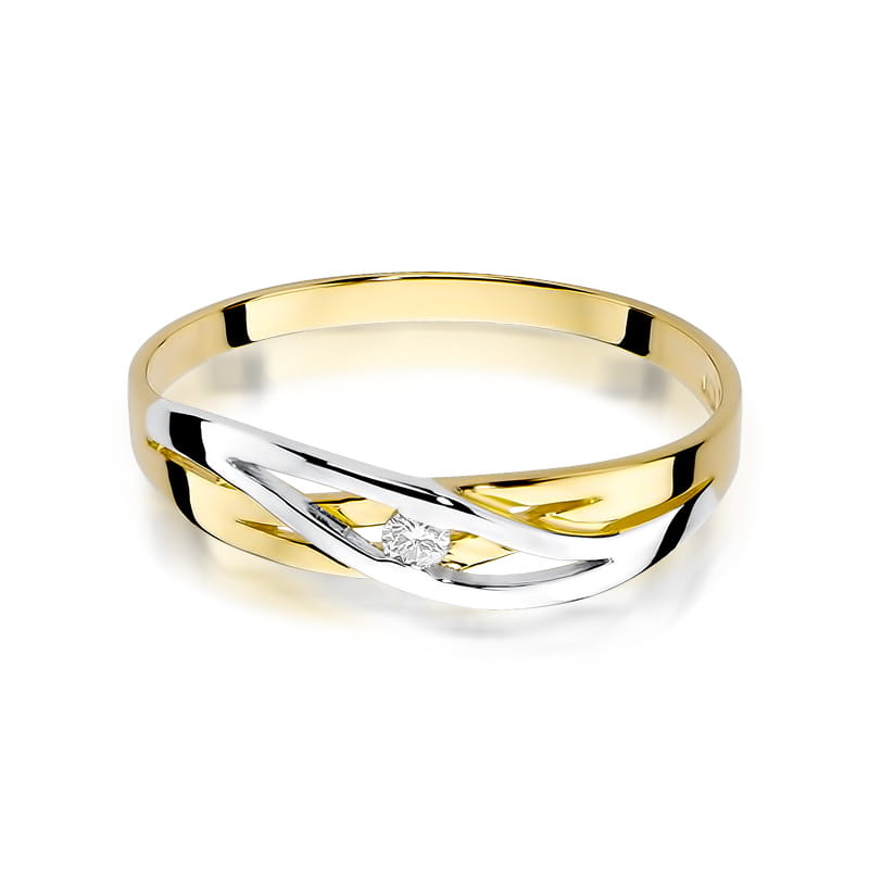Inel Aur 9K cu Diamant Natural 0.05 ct