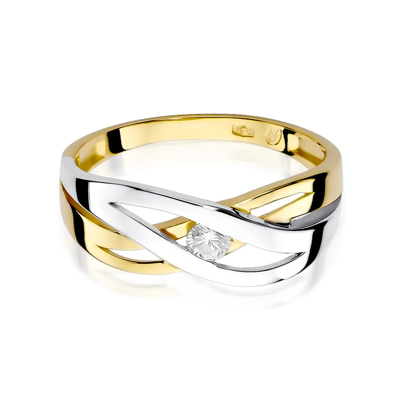 Inel Aur 9K cu Diamant Natural 0.10 ct