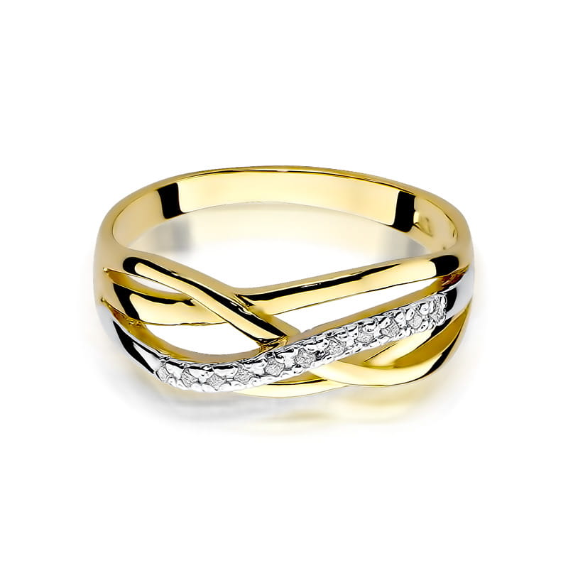 Inel Aur 9K cu Diamante Naturale 0.10 ct