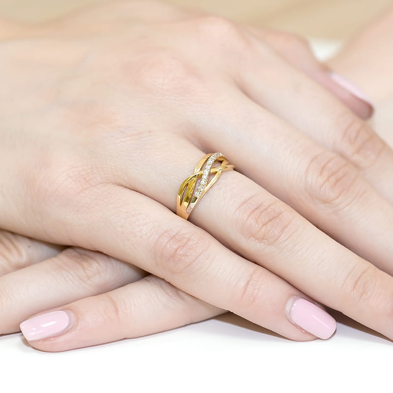 Inel Aur 9K cu Diamante Naturale 0.10 ct