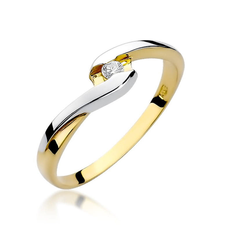 Inel Aur 9K cu Diamant Natural 0.05 ct