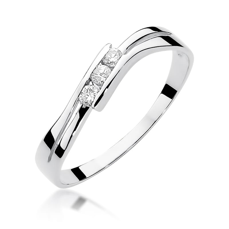 Inel Aur 9K cu Diamante Naturale 0.12 ct
