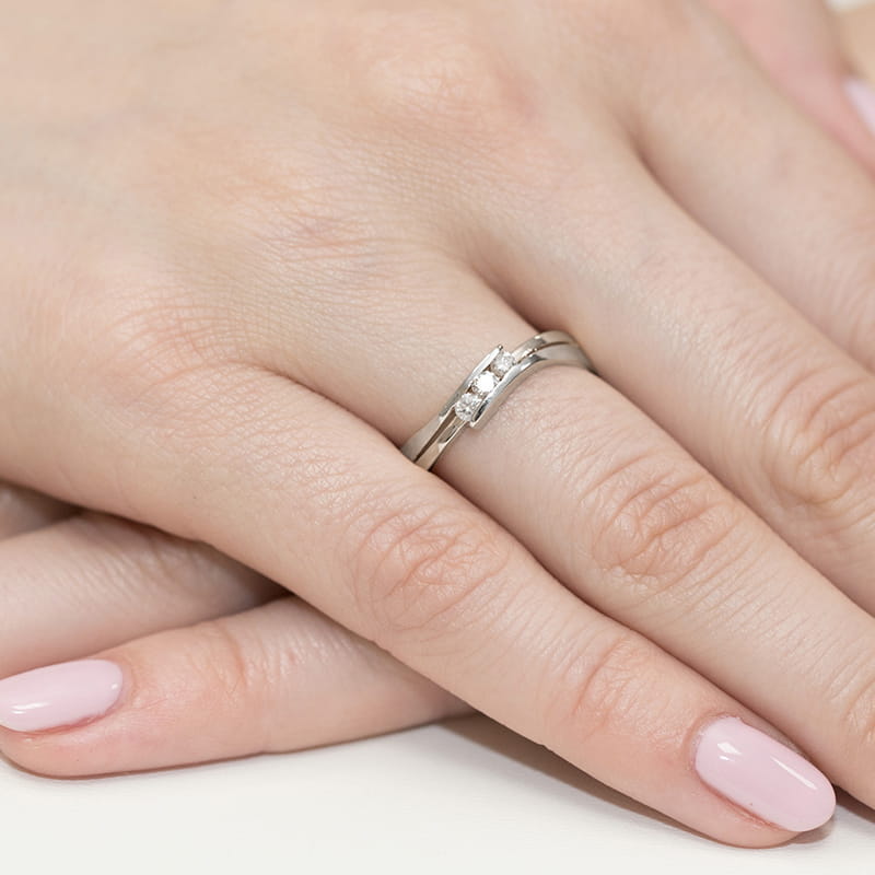 Inel Aur 9K cu Diamante Naturale 0.12 ct