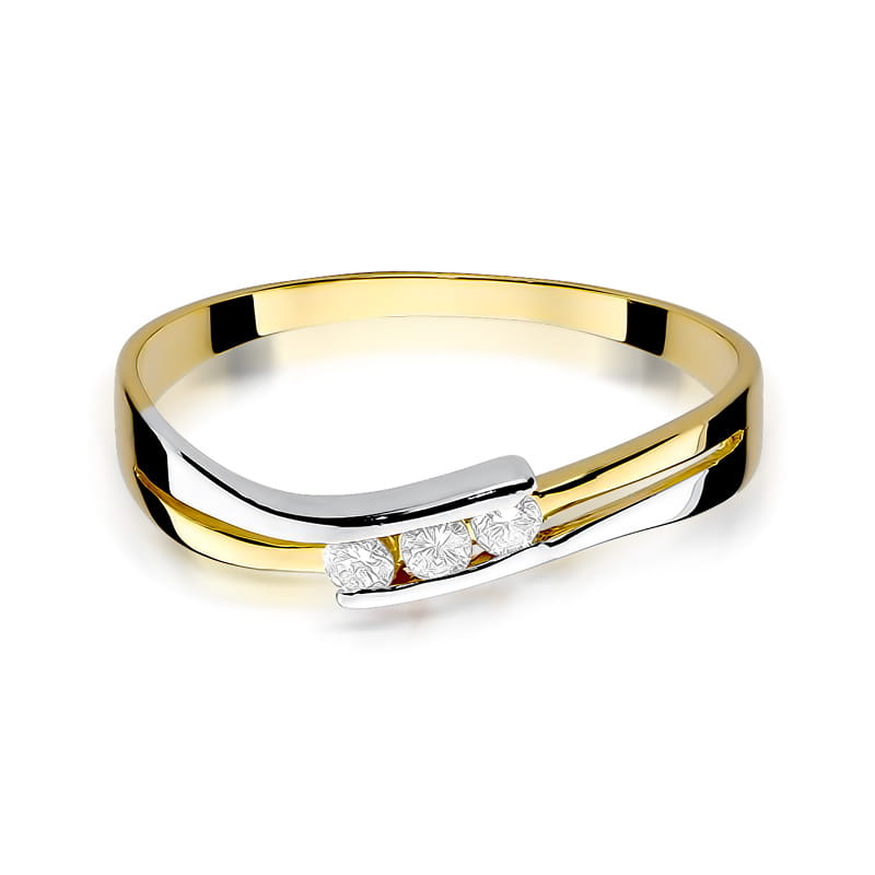 Inel Aur 9K cu Diamante Naturale 0.12 ct