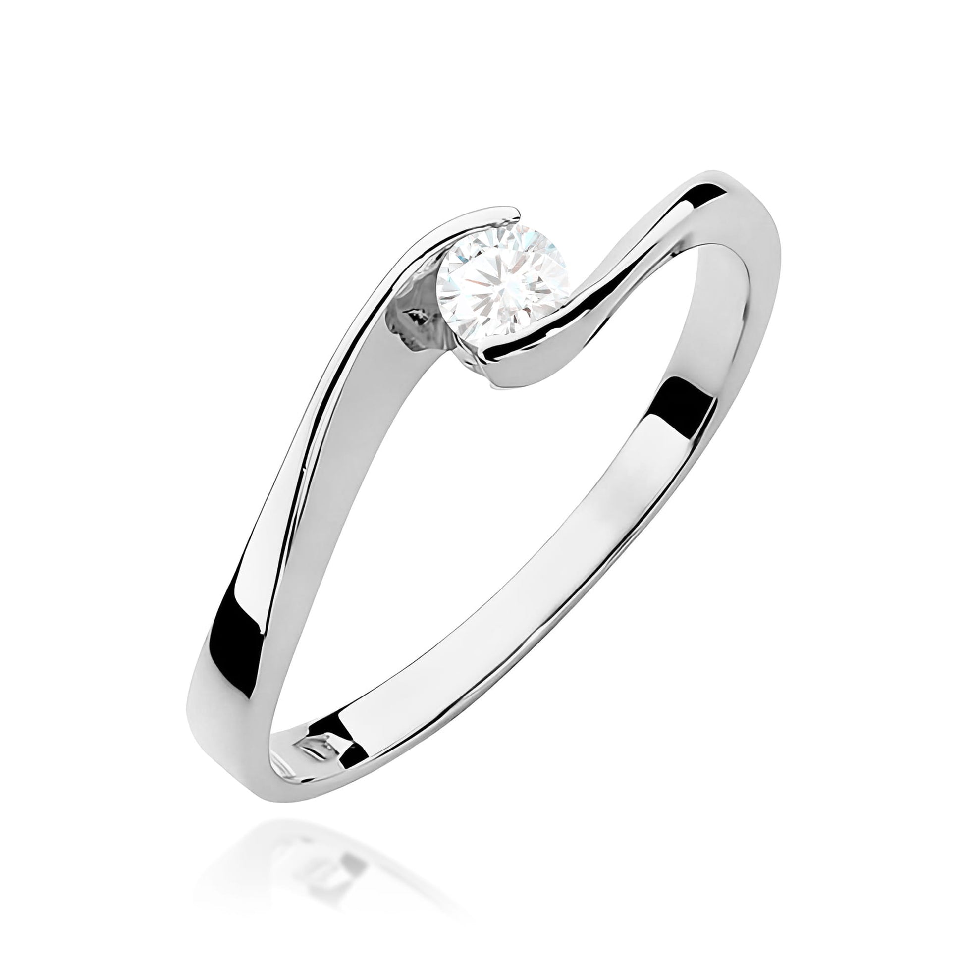 Inel Aur 14K Diamant Cultivat în Laborator 0,13ct