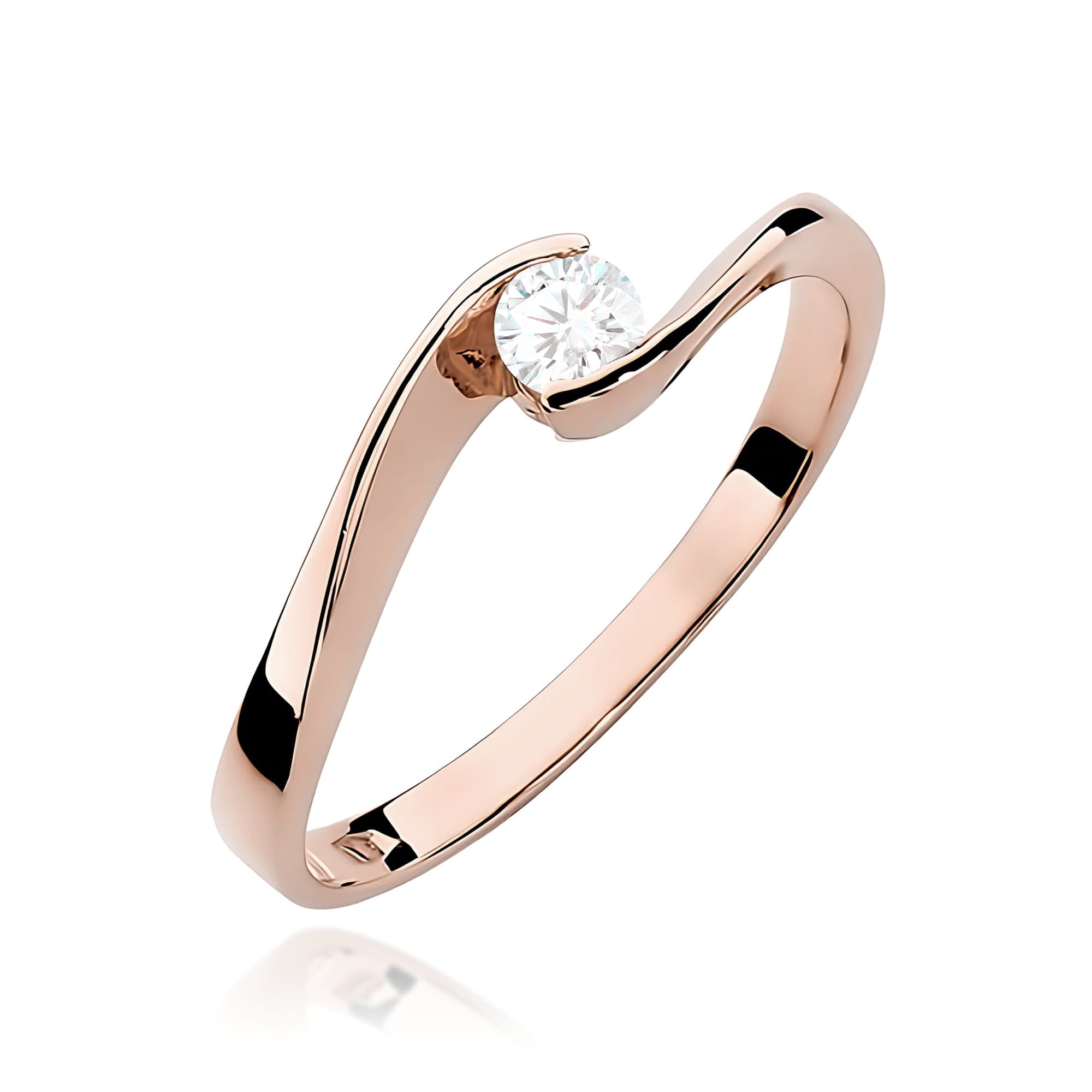 Inel Aur 14K Diamant Cultivat în Laborator 0,13ct
