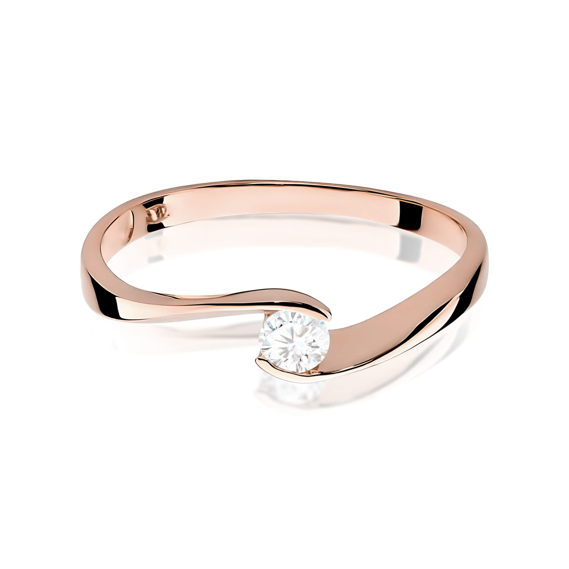 Inel Aur 14K Diamant Cultivat în Laborator 0,13ct