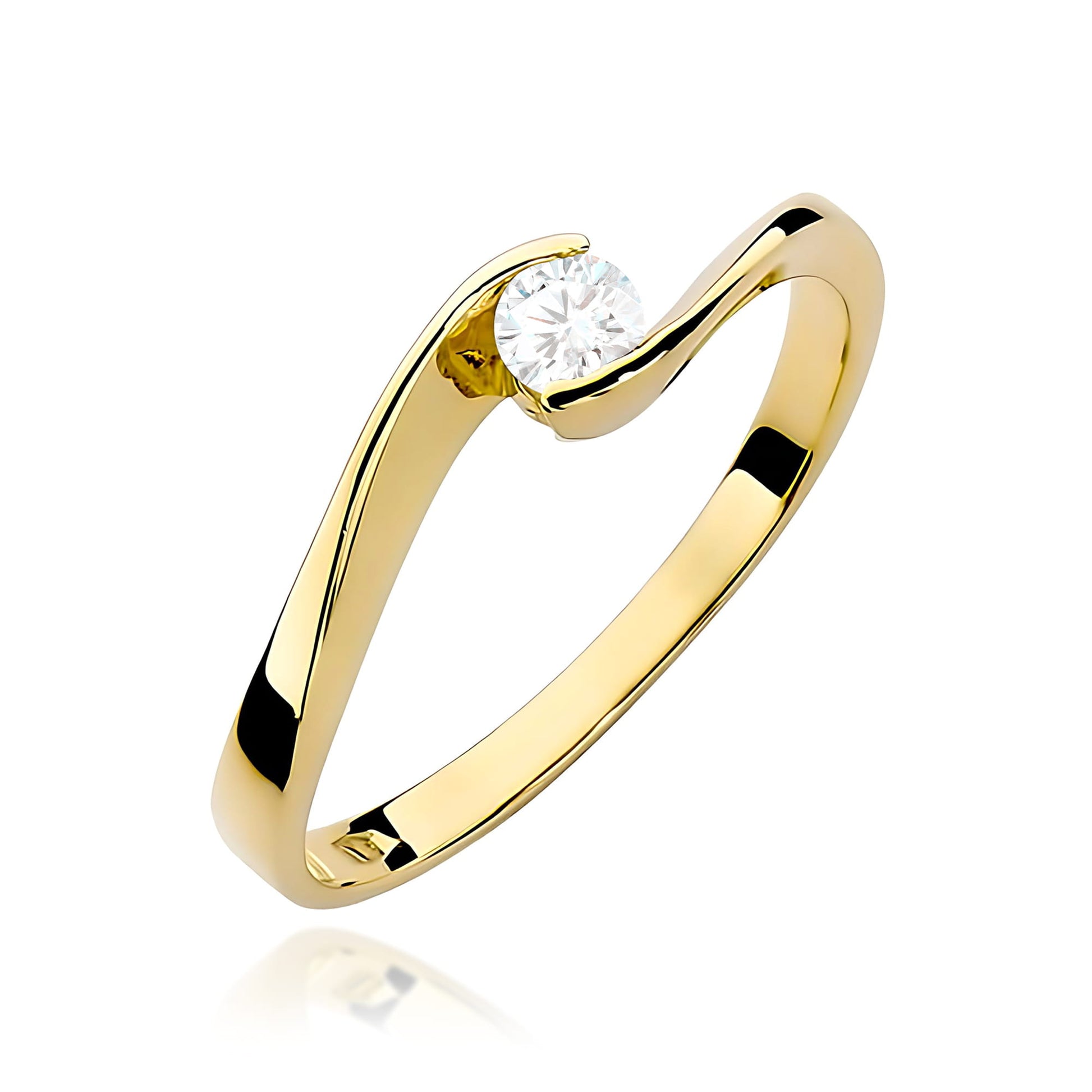 Inel Aur 9K cu Diamant de Laborator 0.13 ct