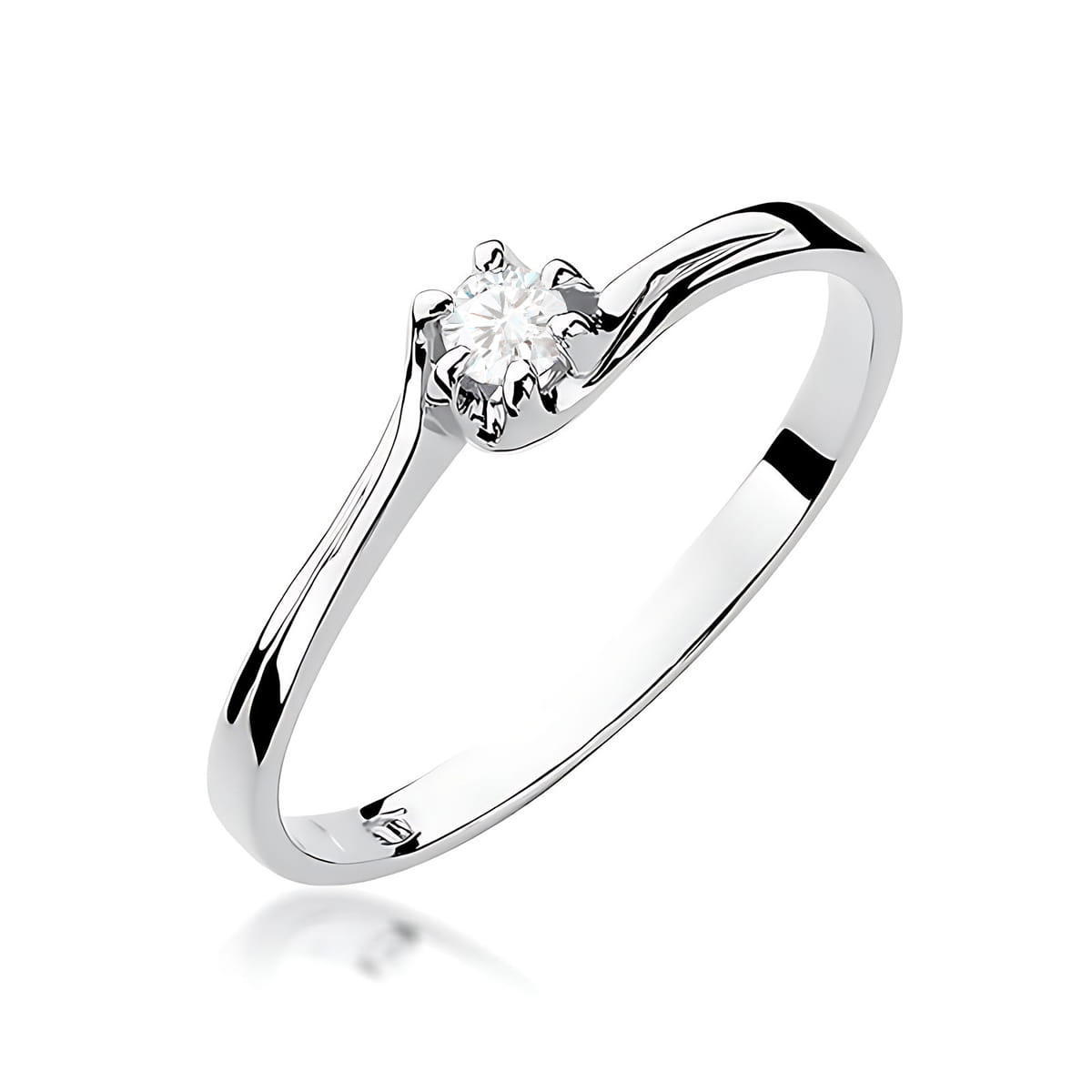 Inel Aur 9K cu Diamant Natural 0.10 ct