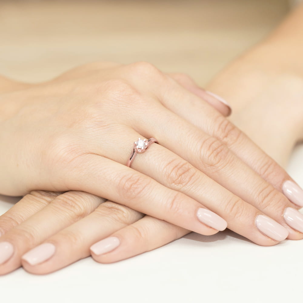 Inel Aur 14K W163 Diamant Cultivat 0.30ct