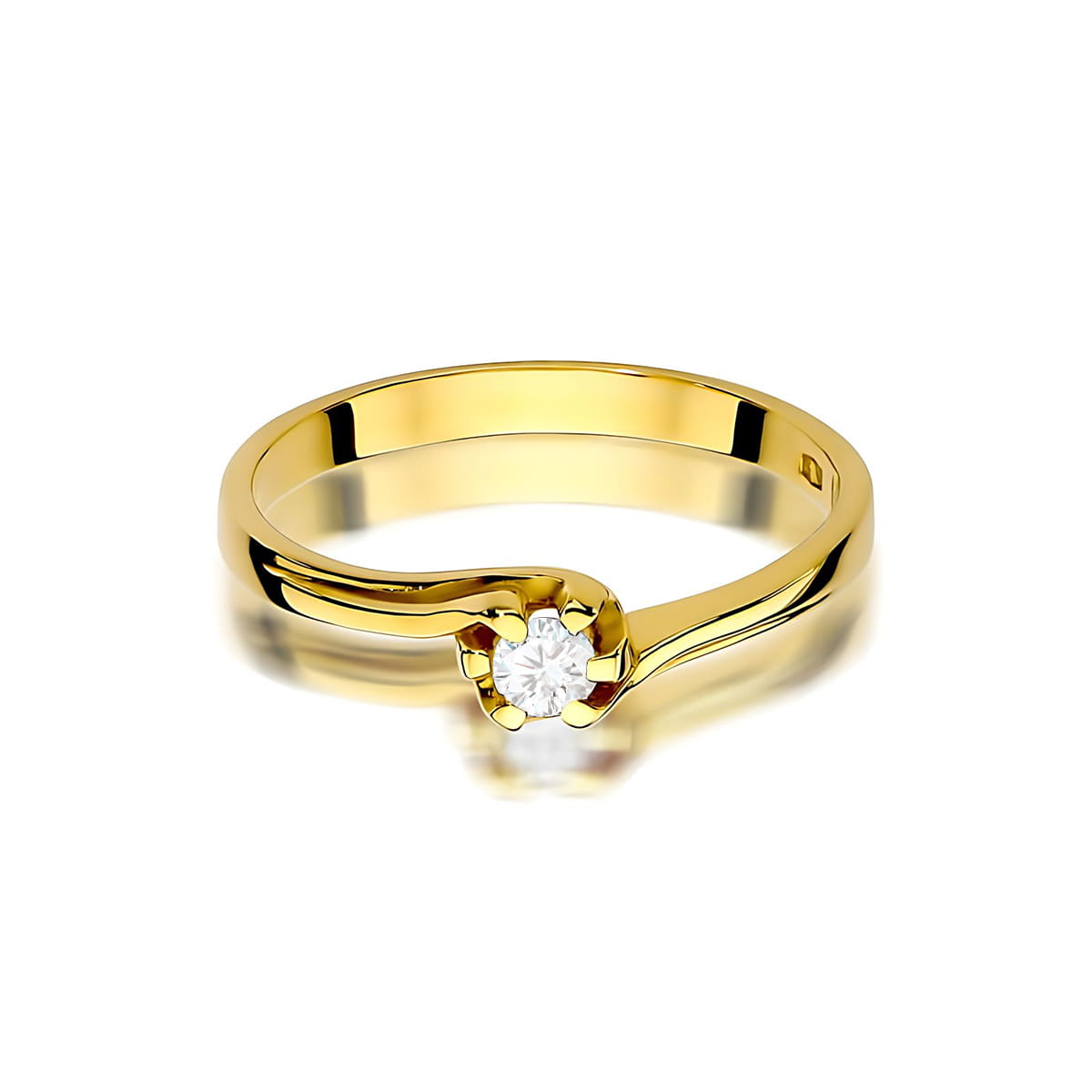 Inel Aur 9K cu Diamant Natural 0.10 ct