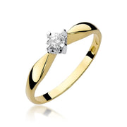 Inel Aur 9K cu Diamant Natural 0.12 ct