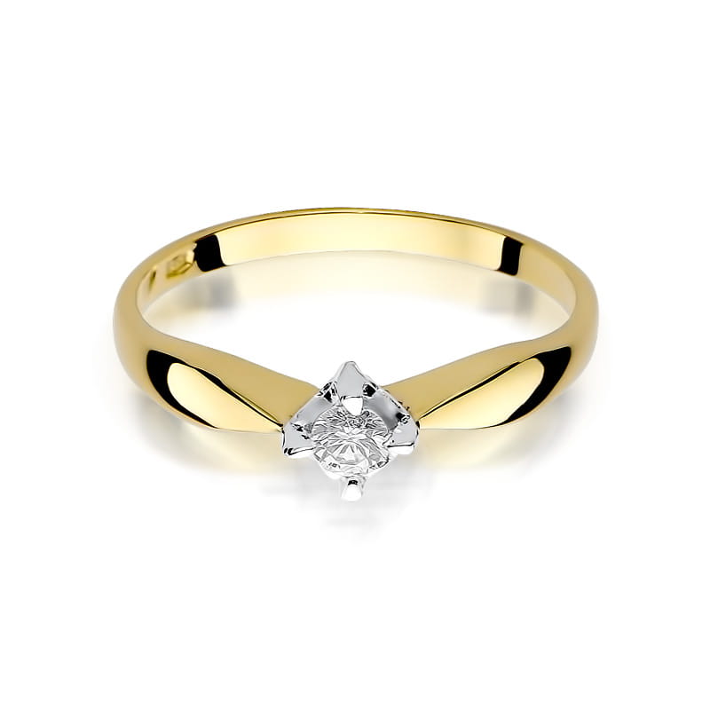 Inel Aur 9K cu Diamant Natural 0.12 ct