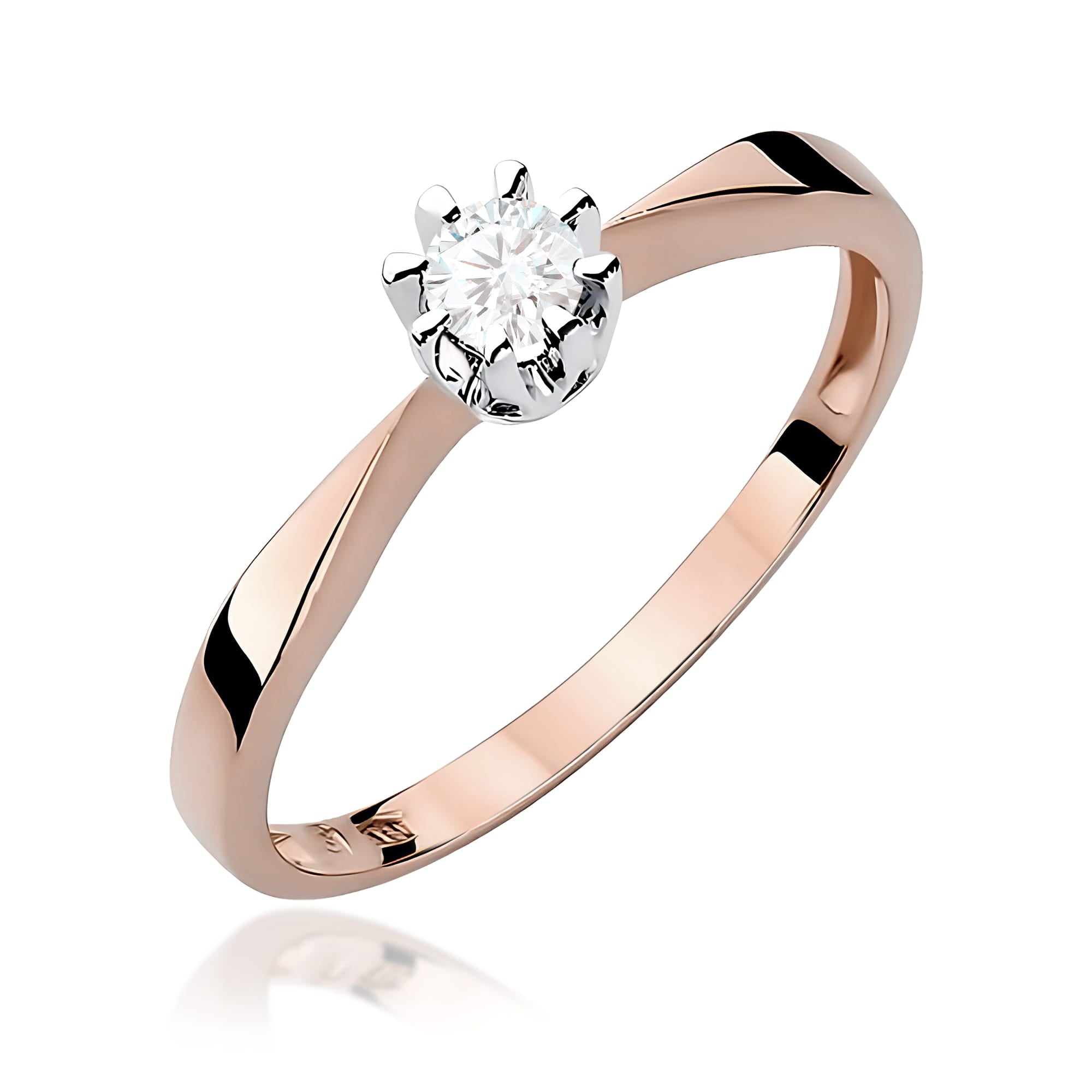 Inel Aur 14K cu Diamant de Laborator 0.15 ct