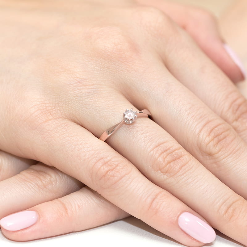 Inel Aur 14K cu Diamant de Laborator 0.15 ct