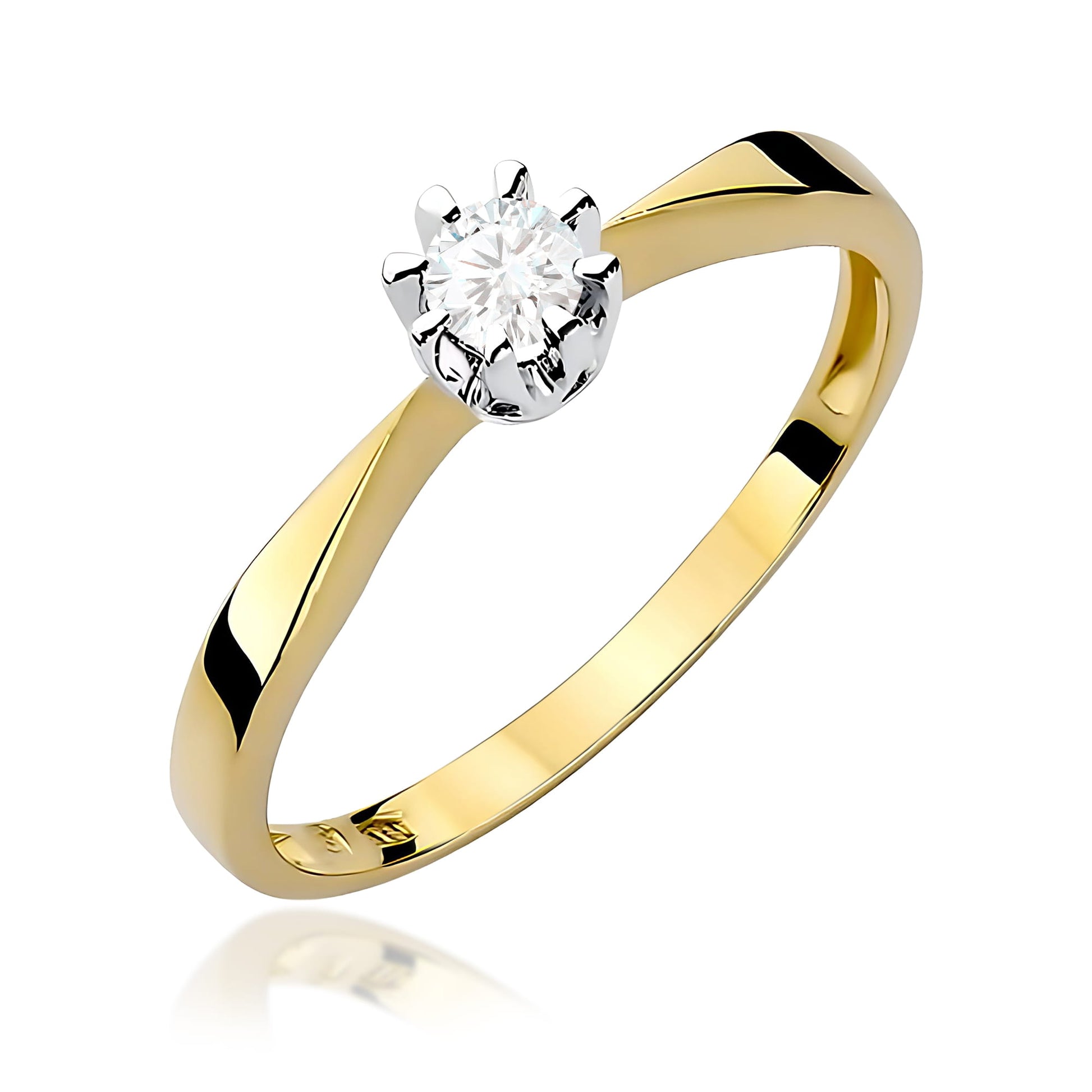 Inel Aur 9K cu Diamant de Laborator 0.15 ct