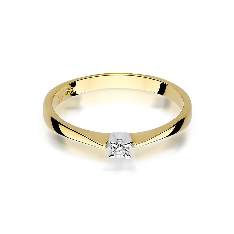 Inel Aur 9K cu Diamant Natural 0.03 ct