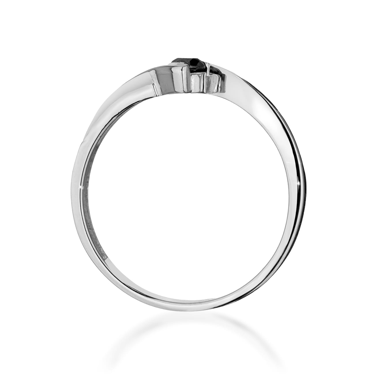 Inel Aur 9K cu Diamante Naturale Albe si Negre 0.15 ct