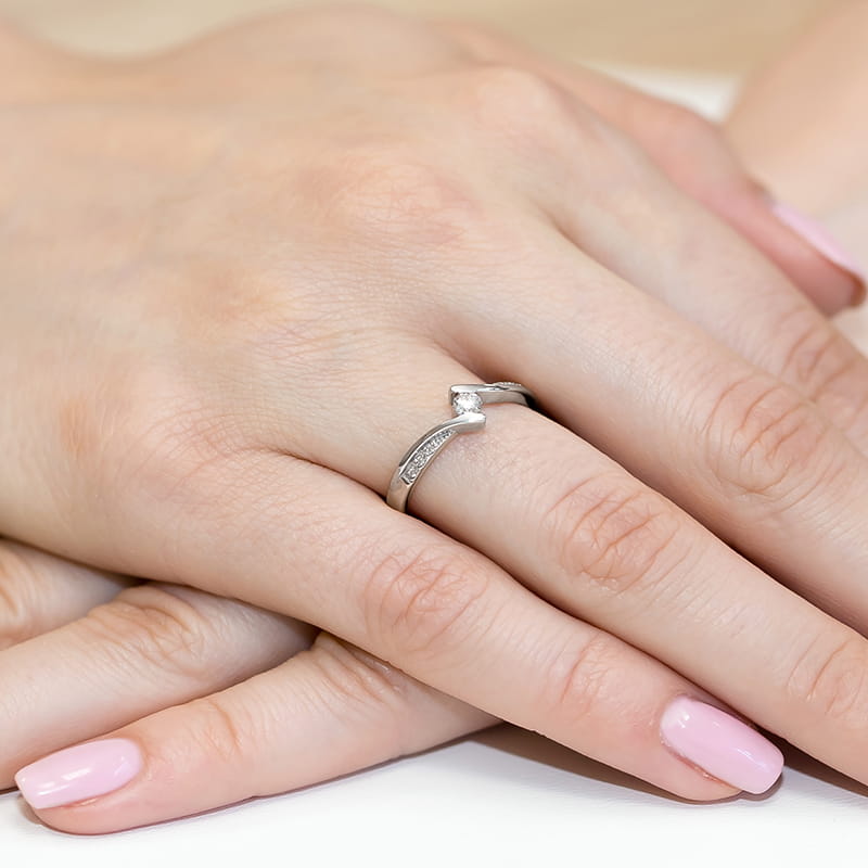 Inel Aur 9K cu Diamante Naturale 0.16 ct