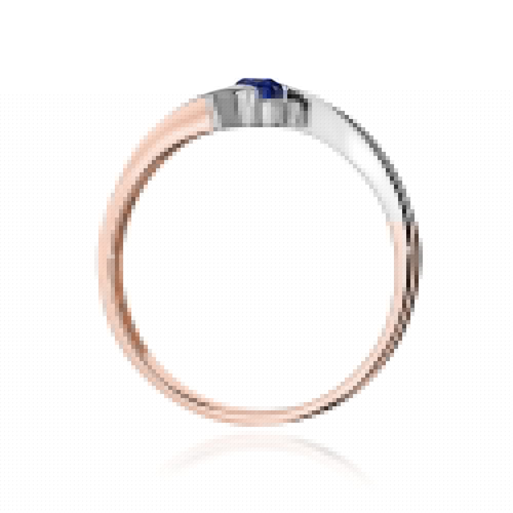 Inel Aur 14K cu Safir 0.15 ct si Diamante 0.03 ct - Roz