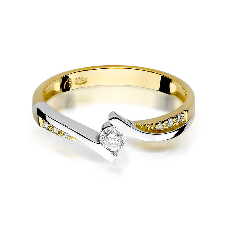 Inel Aur 9K cu Diamante Naturale 0.16 ct