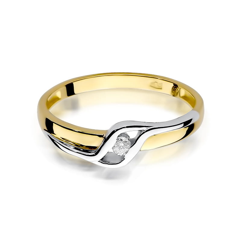 Inel Aur 9K cu Diamant Natural 0.04 ct