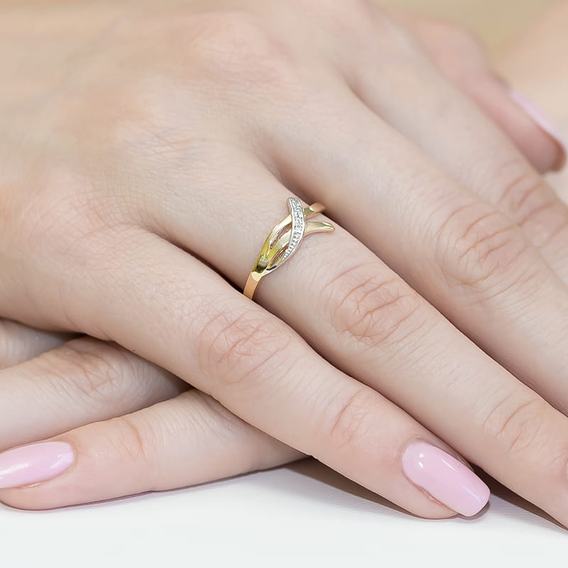 Inel Aur 9K cu Diamante Naturale 0.02 ct