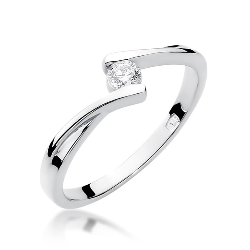 Inel Aur 9K cu Diamant Natural 0.10 ct