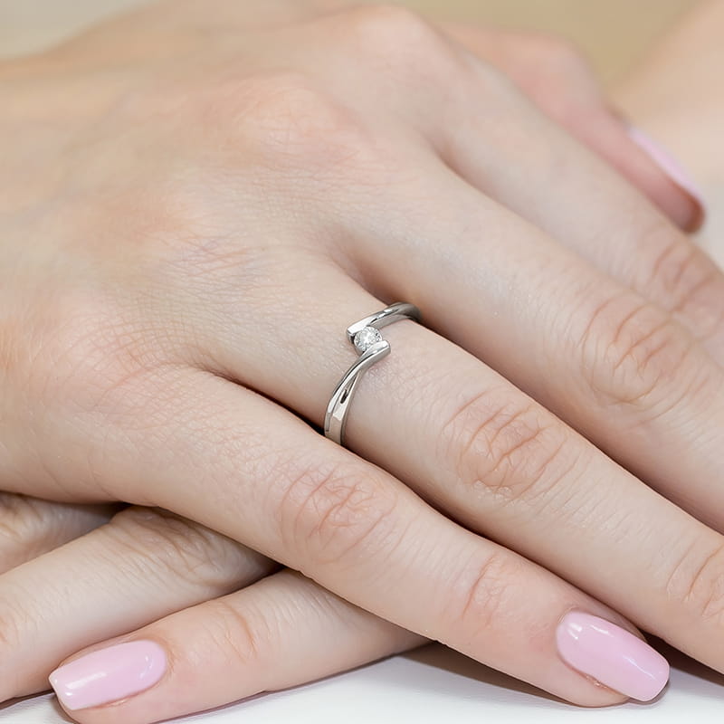 Inel Aur 9K cu Diamant Natural 0.10 ct