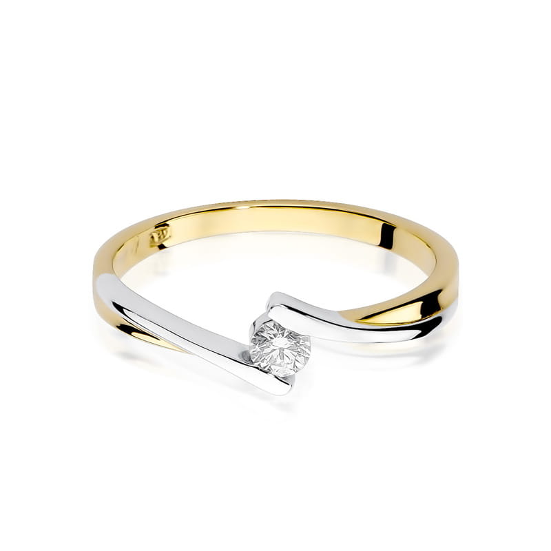 Inel Aur 9K cu Diamant Natural 0.10 ct