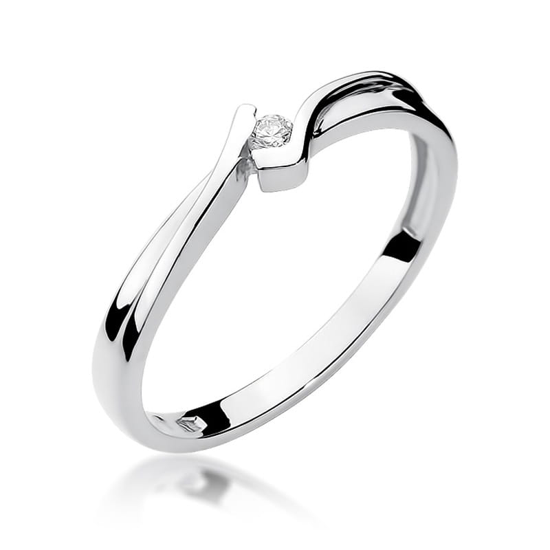 Inel Aur 9K cu Diamant Natural 0.04 ct