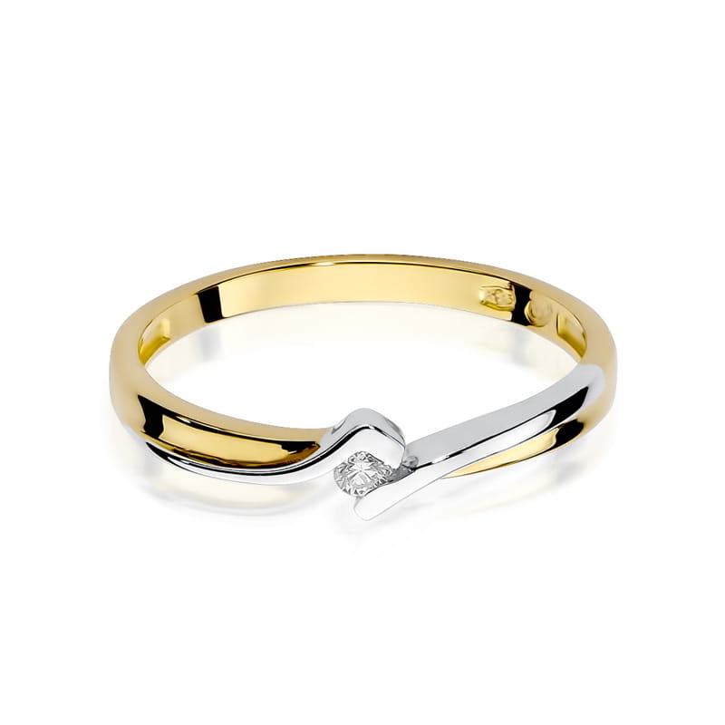 Inel Aur 9K cu Diamant Natural 0.04 ct