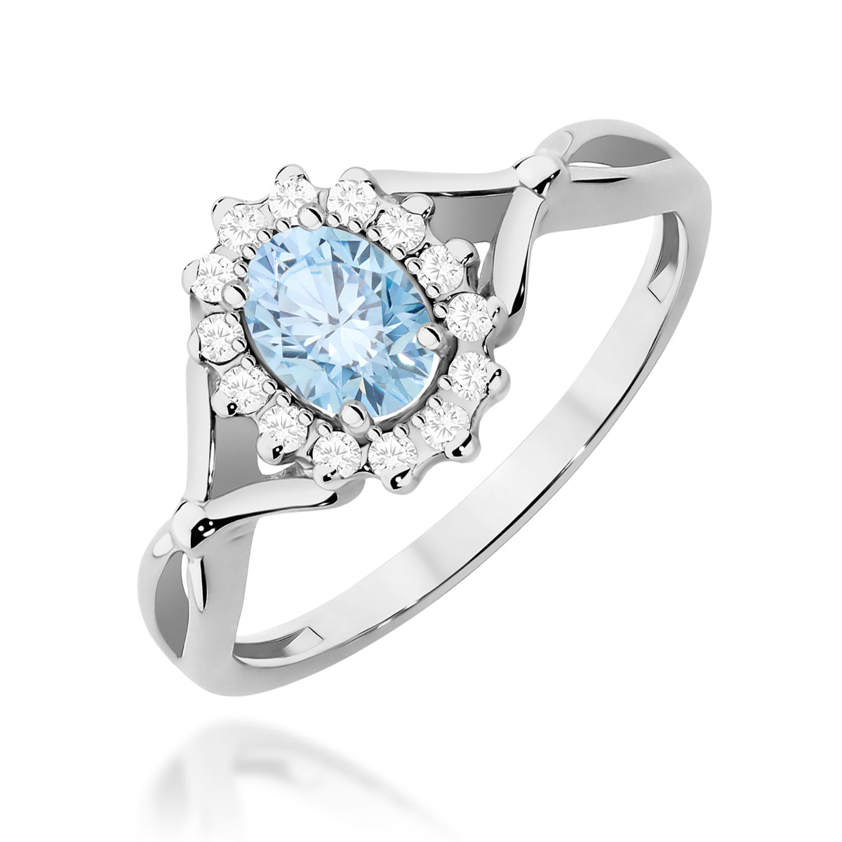 Inel Aur 14K cu Diamante Albastru de Laborator 0.62 ct