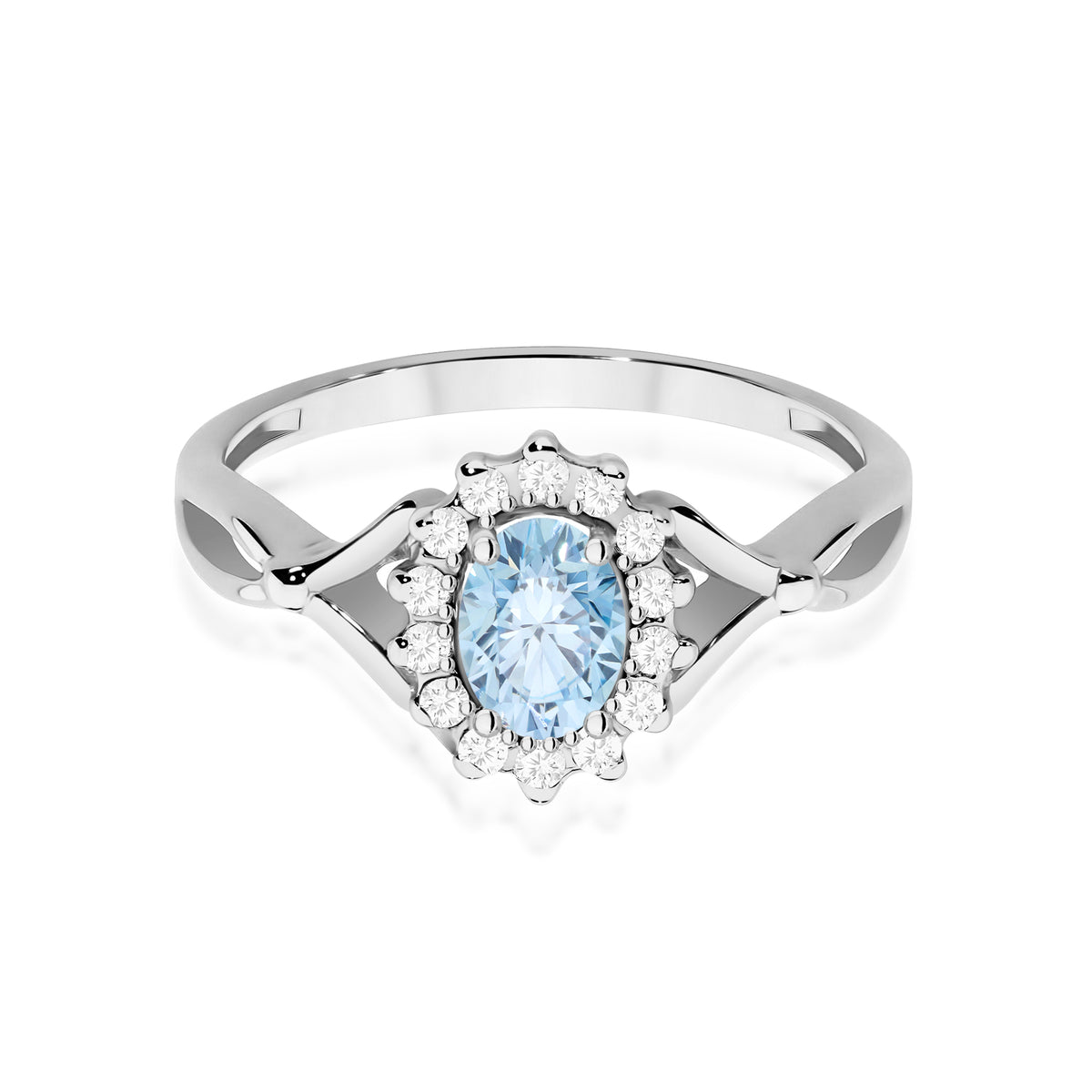 Inel Aur 14K cu Diamante Albastru de Laborator 0.62 ct