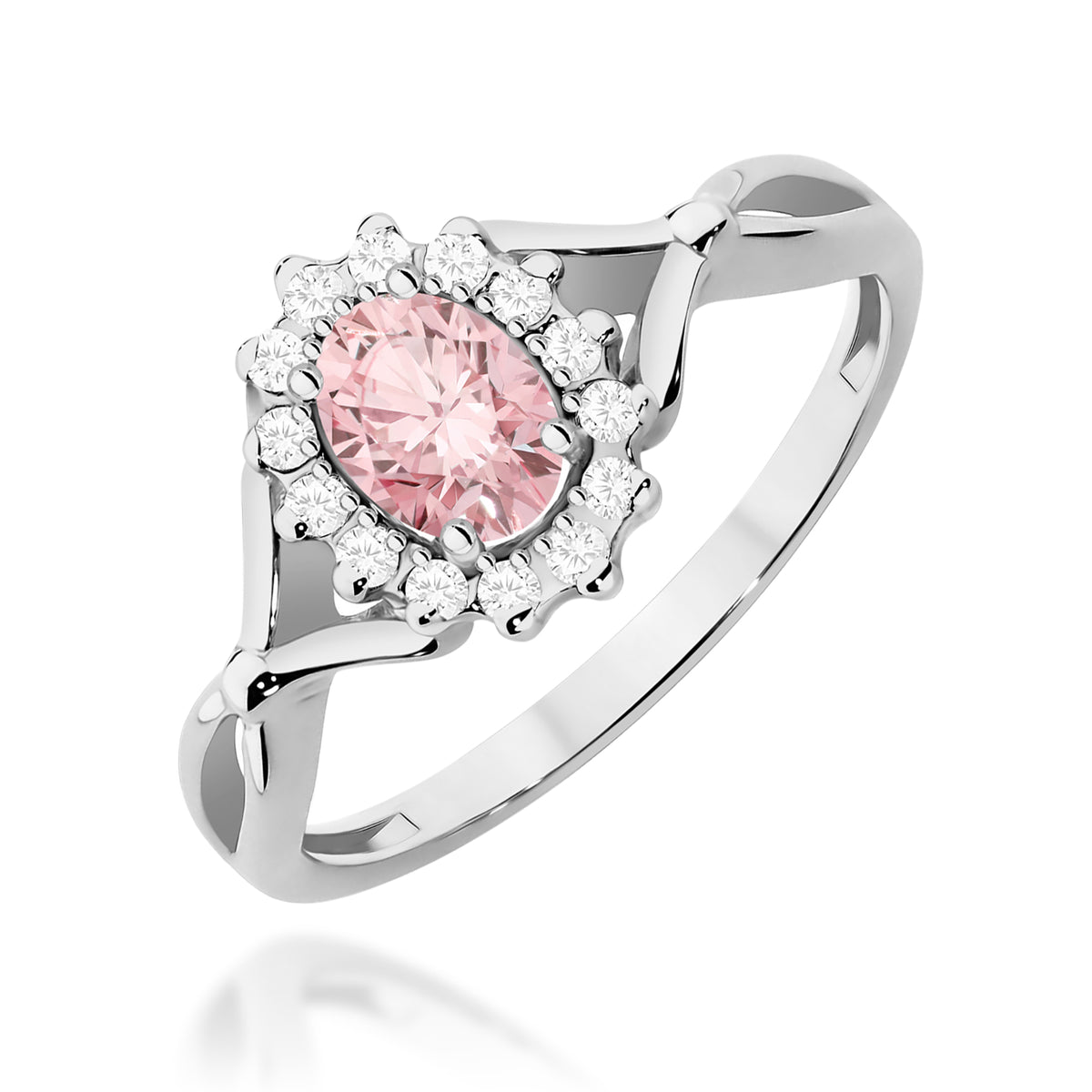 Inel Aur 9K cu Diamante Roz de Laborator 0.62 ct