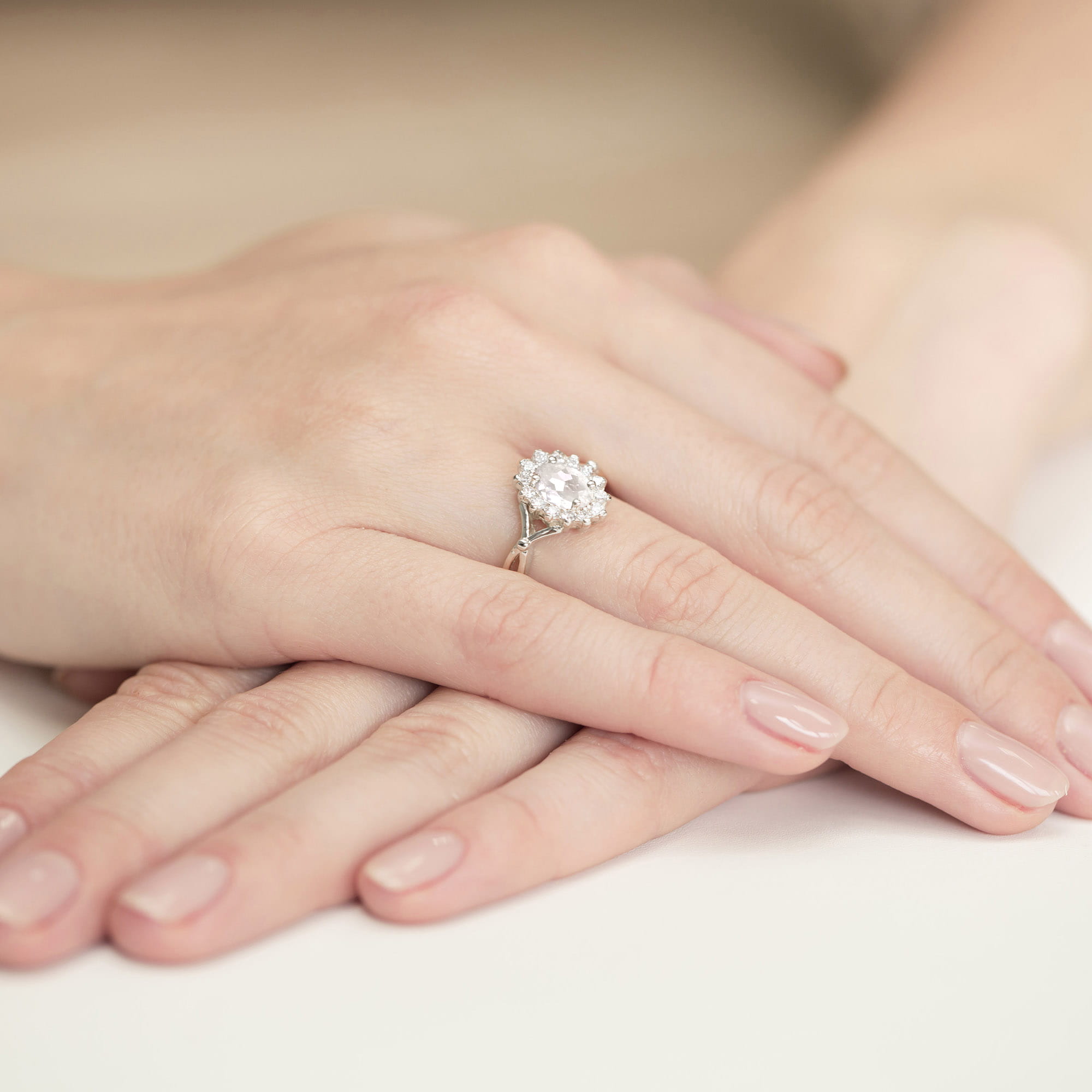 Inel Aur 9K cu Diamante de Laborator 0.98 ct