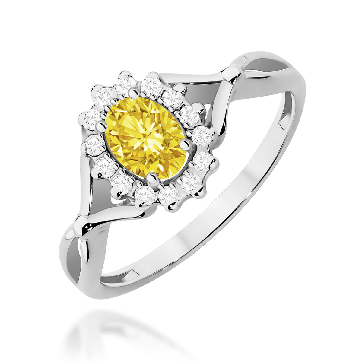 Inel Aur 9K cu Diamante Galben de Laborator 0.62 ct
