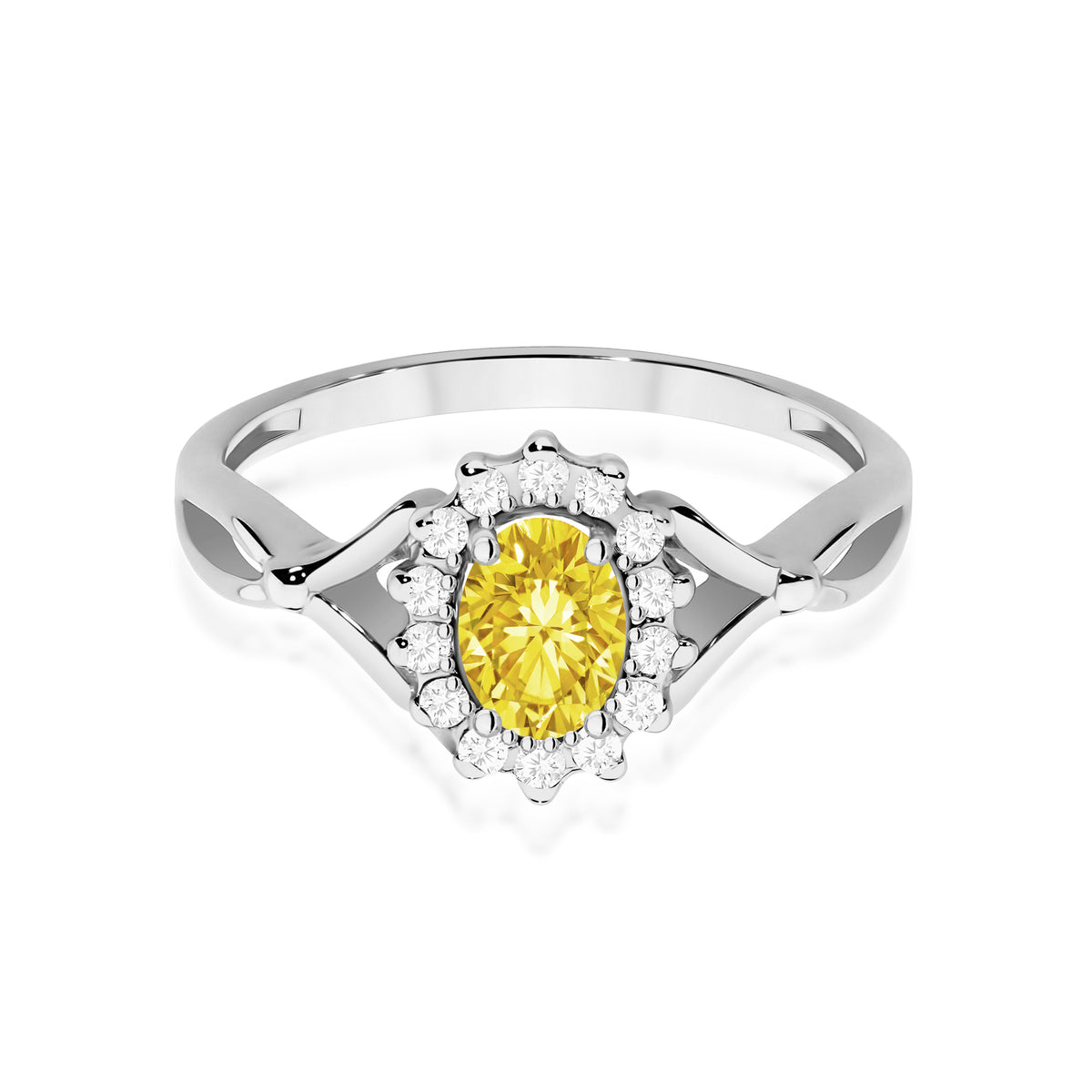 Inel Aur 9K cu Diamante Galben de Laborator 0.62 ct