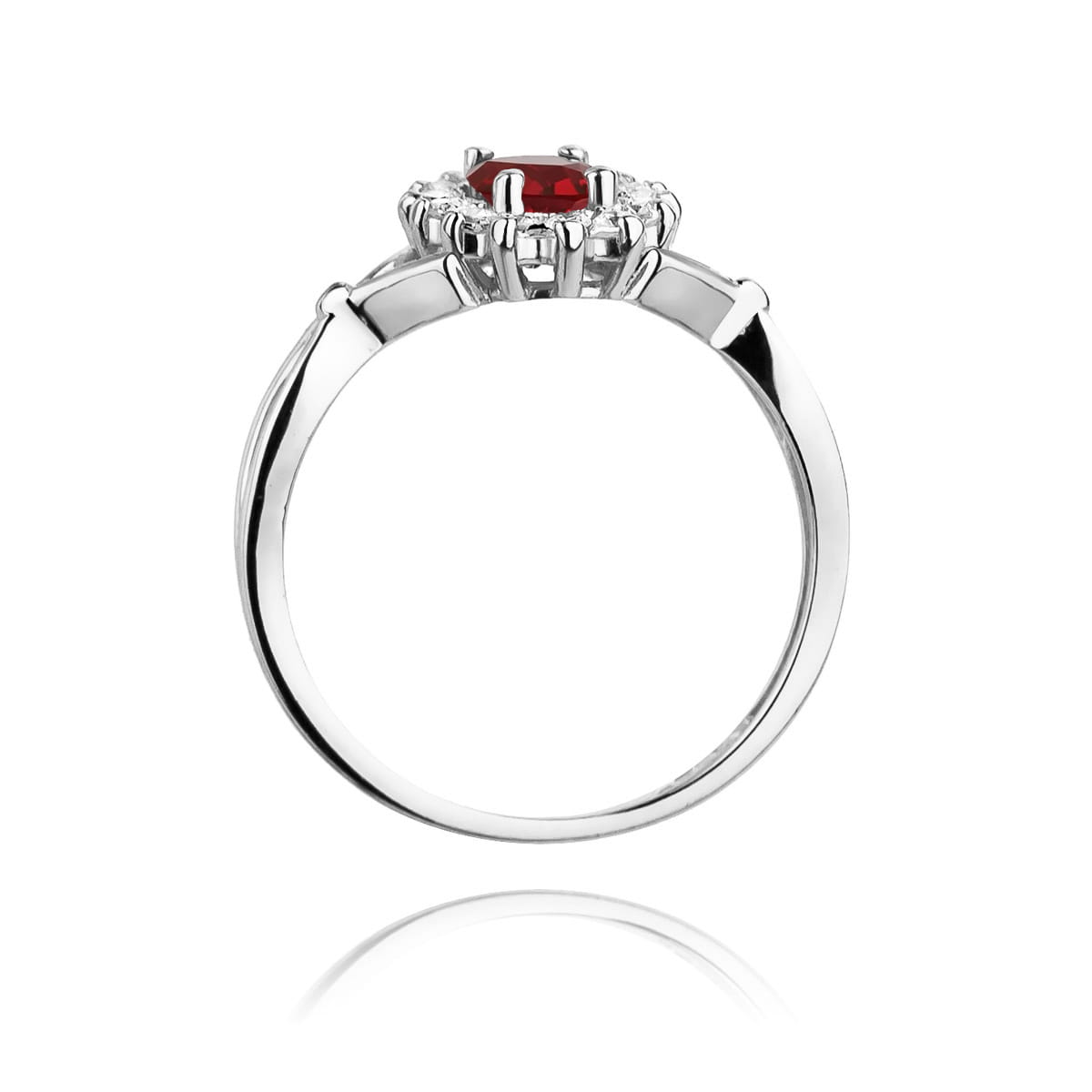 Inel Aur 9K cu Rubin 0.60 ct si Diamante Naturale 0.12 ct
