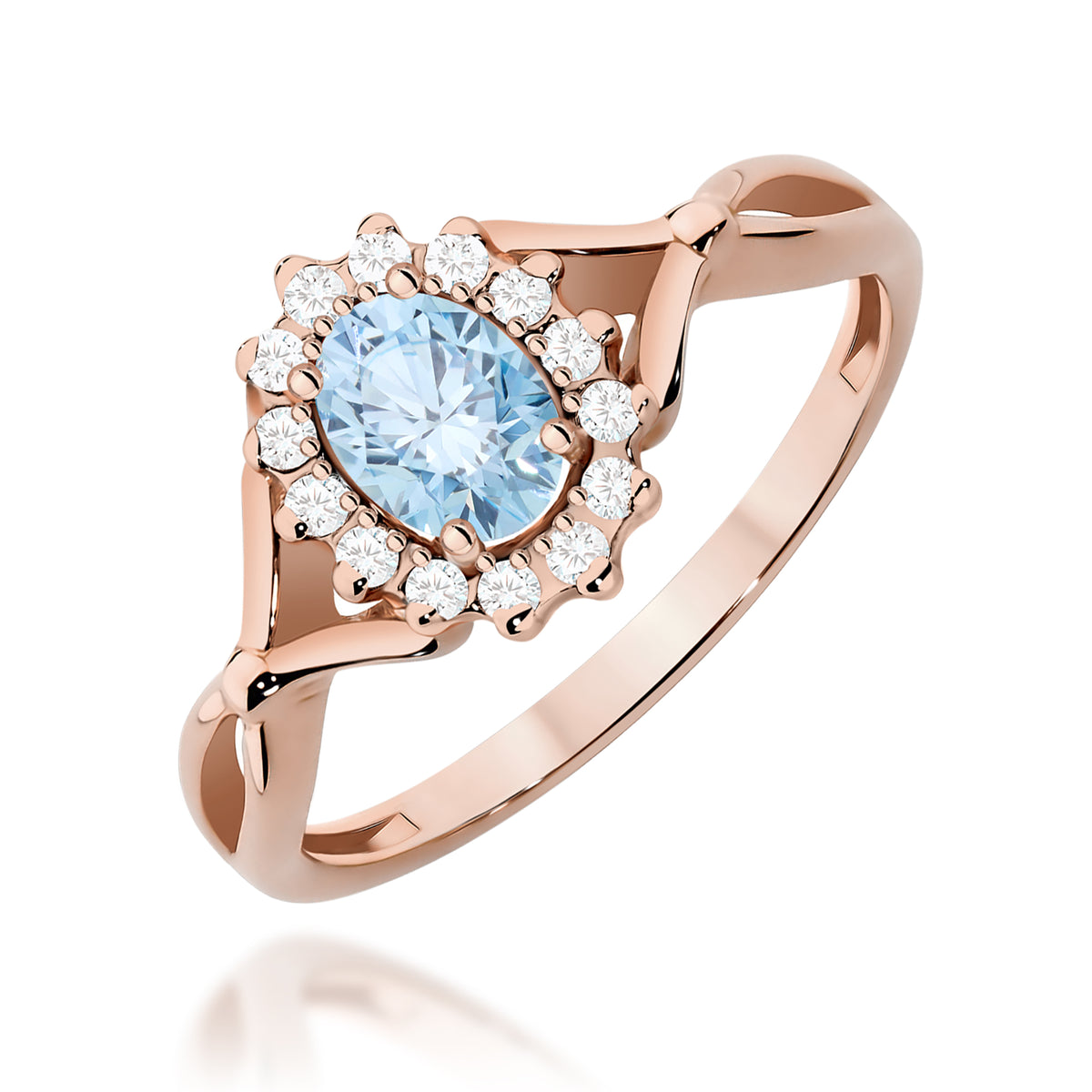 Inel Aur 14K cu Diamante Albastru de Laborator 0.62 ct